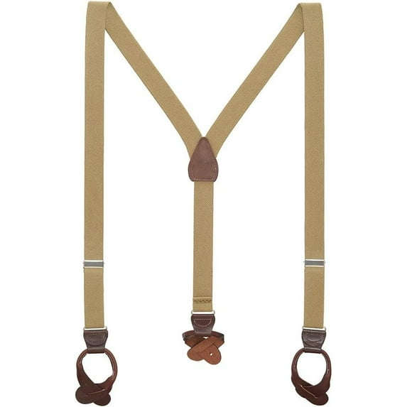 SuspenderStore Jacquard Checkered Suspenders - 1.5-Inch Wide Elastic - Button - 5 Colors & 3 Sizes