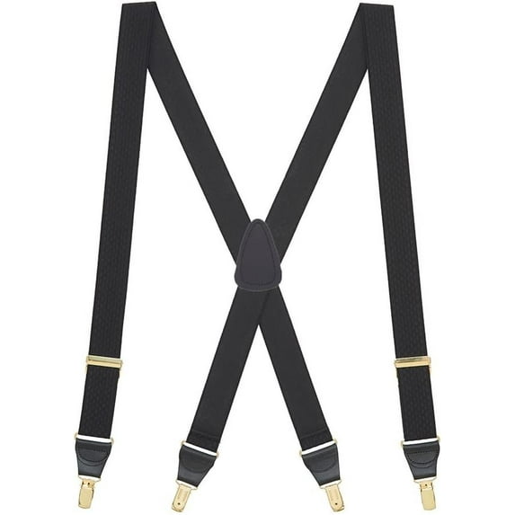 SuspenderStore Jacquard Checkered Suspenders - 1.5-Inch Wide Elastic - Clip - 5 Colors & 3 Sizes