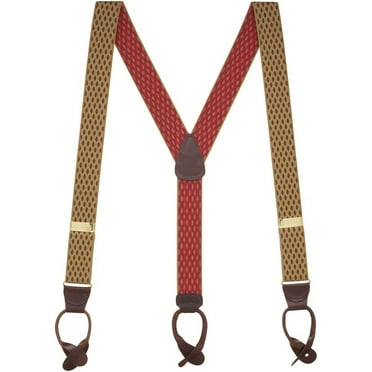 SuspenderStore Jacquard Diamond Burst Suspenders- 1.5-Inch Wide Elastic - Button - 3 Colors & 3 Sizes
