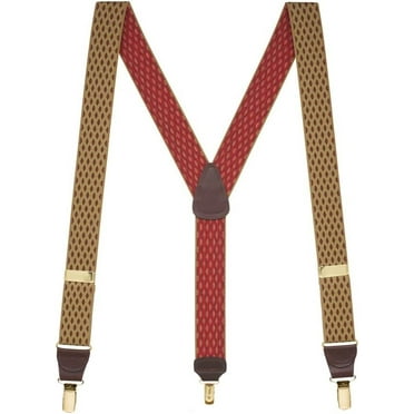 SuspenderStore Jacquard Diamond Burst Suspenders- 1.5-Inch Wide Elastic - Clip - 3 Colors & 3 Sizes