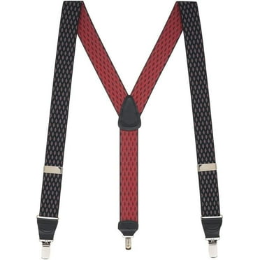 SuspenderStore Jacquard Diamond Burst Suspenders- 1.5-Inch Wide Elastic - Clip - 3 Colors & 3 Sizes