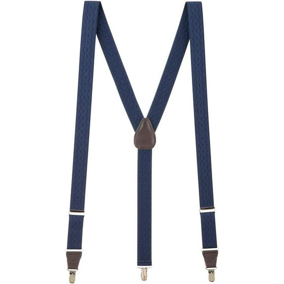 SuspenderStore Jacquard New Wave Suspenders - 1.38-Inch Wide Elastic - Clip - 5 Colors & 2 Sizes
