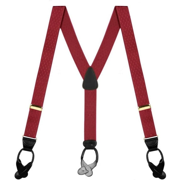 SuspenderStore Jacquard Petite Diamonds Suspenders - 1.5-Inch Wide Elastic - Button - 5 Colors & 3 Sizes