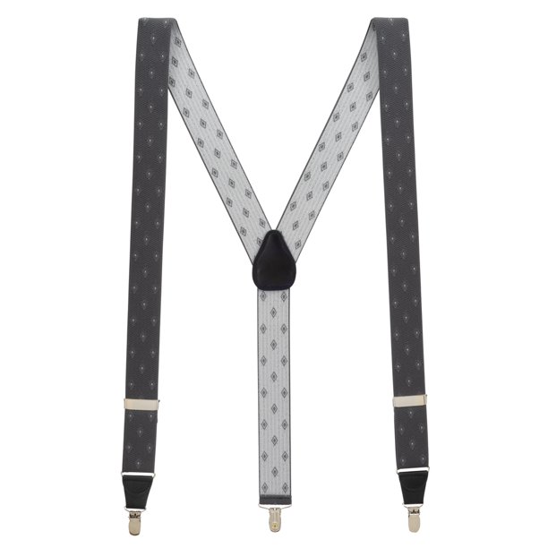 SuspenderStore Jacquard Woven Diamond Suspenders 1.38Inch Wide