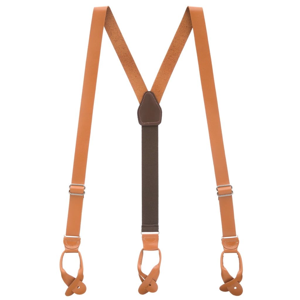 SuspenderStore Leather Suspenders 1Inch Wide Button