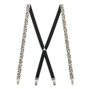 SuspenderStore Mistletoe Suspenders - 1-Inch Wide Elastic - Clip - 2 Sizes