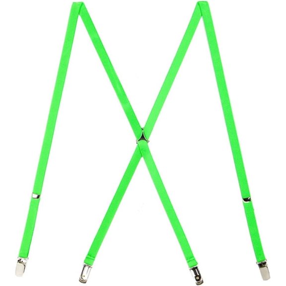 SuspenderStore Neon Skinny Novelty Suspenders, Clip (3 Sizes, 7 Colors)