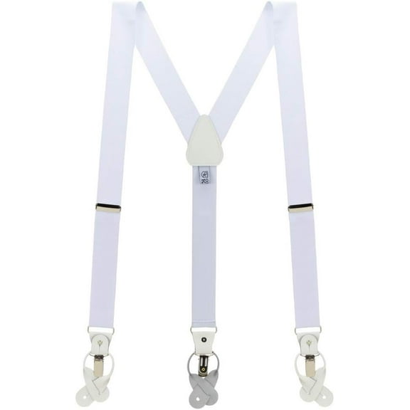 SuspenderStore Oxford Cloth Suspenders - Convertible Button & Clip - 5 Colors