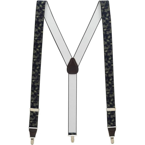 SuspenderStore Paisley Suspenders - 1.38-Inch Wide Elastic - Clip - 4 Colors & 2 Sizes