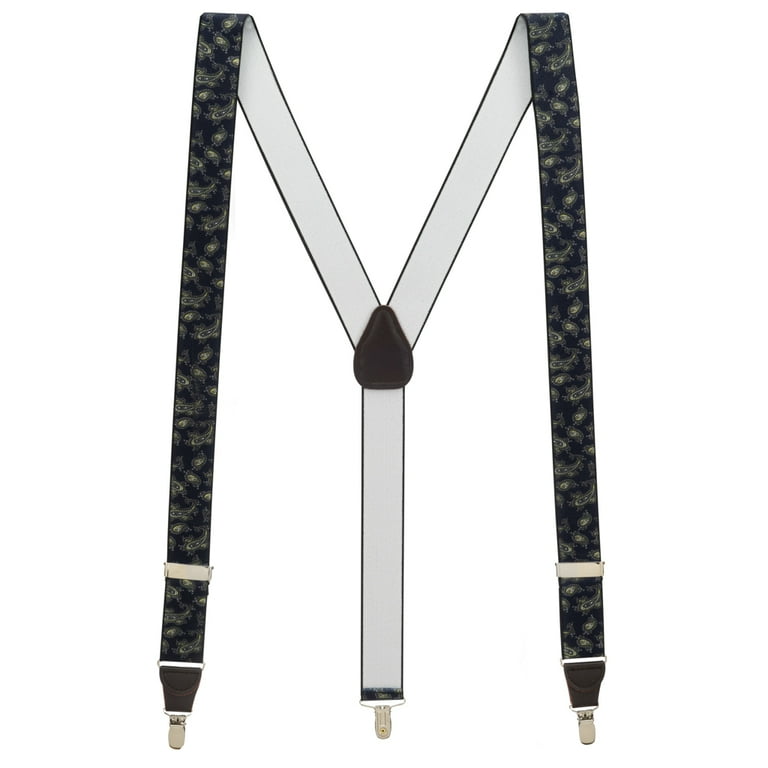 SuspenderStore Paisley Suspenders 1.38 Inch Wide Elastic Clip 4 Colors 2 Sizes