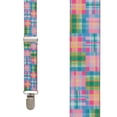 thumbnail image 1 of SuspenderStore Pink Madras Suspenders - 1-Inch Wide Elastic - Clip - 2 Sizes, 1 of 6