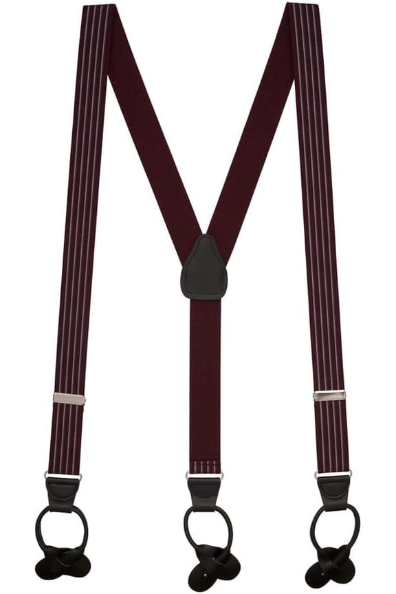 Suspender Store Pinstripe Pattern Suspenders - 1.25-Inch Wide Elastic - Y-Back - Button - 4 Colors