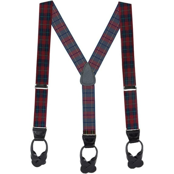 SuspenderStore Plaid Dressy Button-End Suspenders - 5 Colors, 3 Sizes