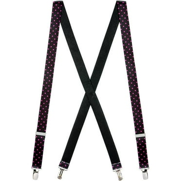 SuspenderStore Polka Dot Suspenders - 1-Inch Wide Elastic - Clip - 2 Sizes