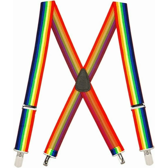 SuspenderStore Rainbow 1.5-Inch Small Pin Clip Suspenders