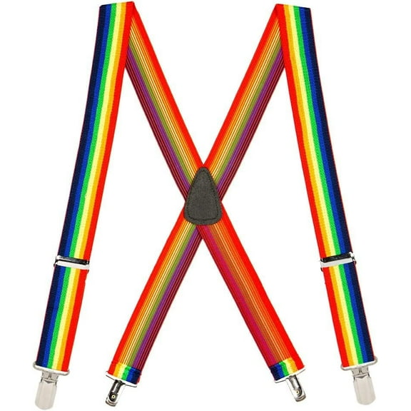SuspenderStore Rainbow 1.5-Inch Small Pin Clip Suspenders