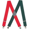 thumbnail image 1 of SuspenderStore Red/Green Suspenders - 2 Inch Wide - Clip - 4 Sizes Including Big & Tall, 1 of 4