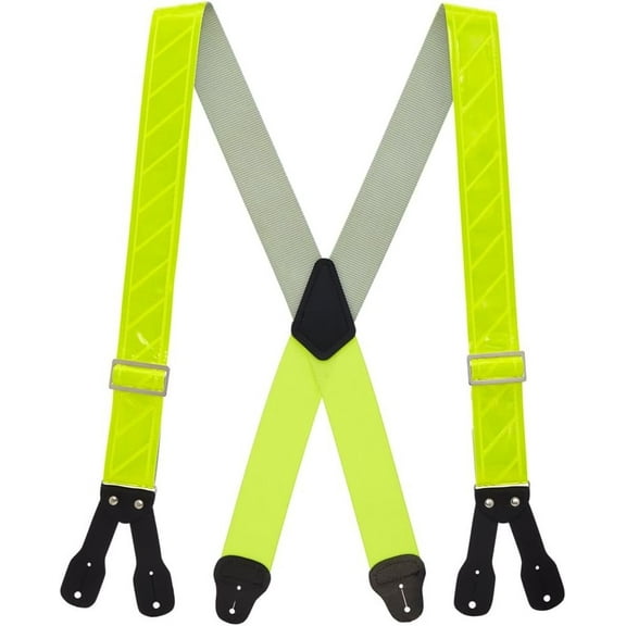 SuspenderStore Reflective Logger Suspenders - 2-Inch Wide - Button - 4 Sizes Including Big & Tall