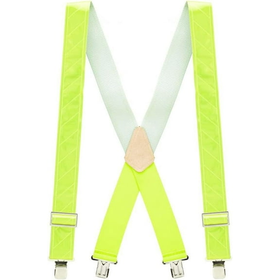 SuspenderStore Reflective Safety Suspenders - 2-Inch Wide - Clip - 4 Sizes Including Big & Tall