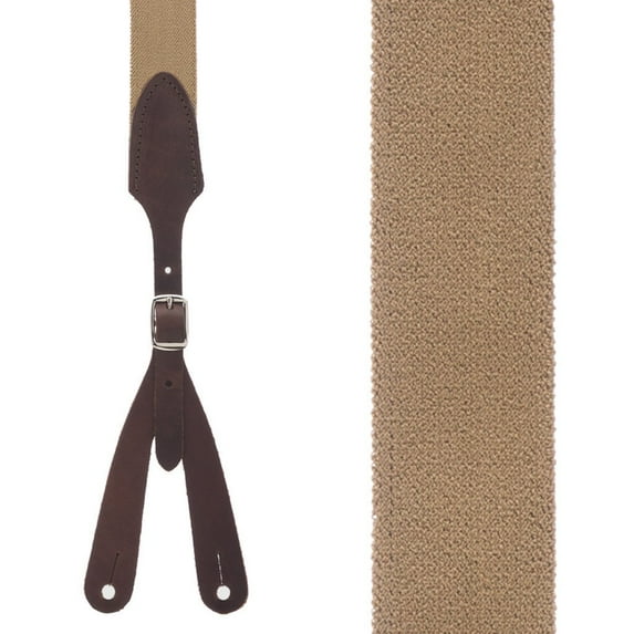 Rugged Comfort Suspenders - Button DESERT