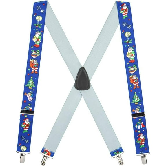 SuspenderStore Santa Christmas Suspenders - Clip - 3 Colors & 4 Sizes Including Big & Tall