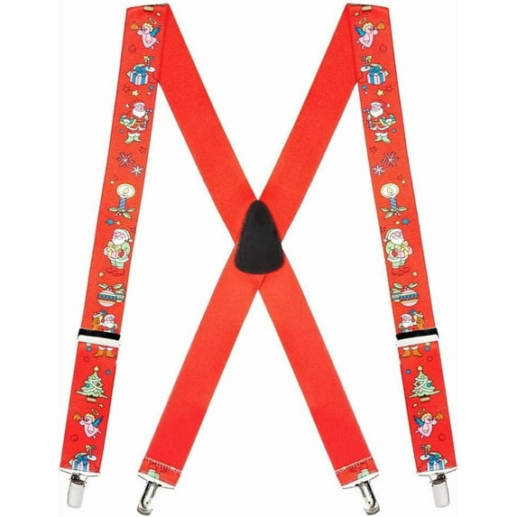 SuspenderStore Santa Christmas Suspenders - Clip - 3 Colors & 4 Sizes Including Big & Tall