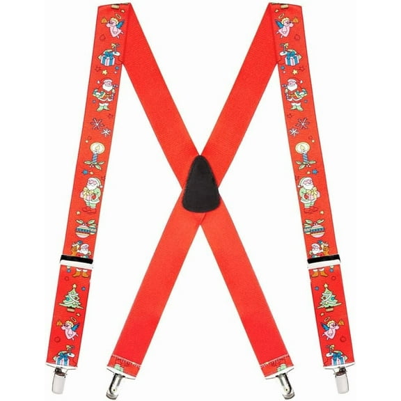 SuspenderStore Santa Christmas Suspenders - Clip - 3 Colors & 4 Sizes Including Big & Tall