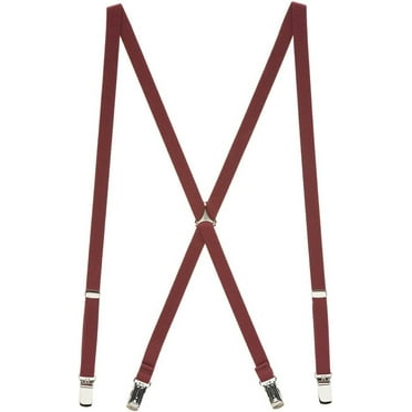 SuspenderStore Skinny Matte Satin Suspenders - 3/4-Inch Wide Elastic - Clip - 9 Colors & 2 Sizes