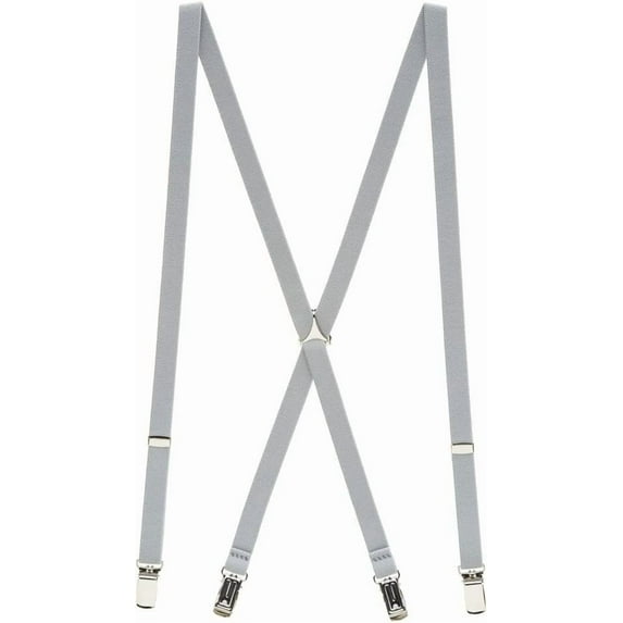 SuspenderStore Skinny Matte Satin Suspenders - 3/4-Inch Wide Elastic - Clip - 9 Colors & 2 Sizes