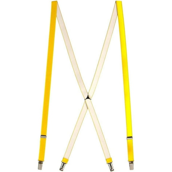 SuspenderStore Skinny Satin Suspenders - 3/4-Inch Wide Elastic - Clip - 9 Colors & 2 Sizes