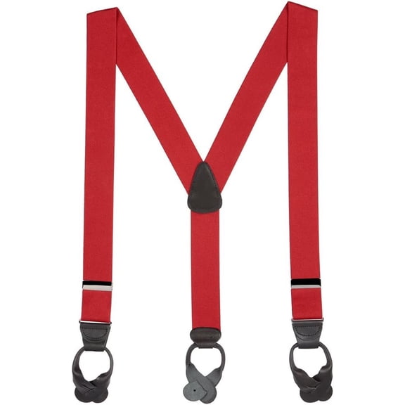 SuspenderStore Solid Color Suspenders - 1.5-Inch Wide Elastic - Button, Many Colors & 4 Sizes Includes Big&Tall