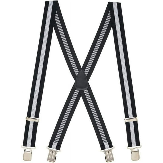 SuspenderStore Solid Color Suspenders -1.5-Inch Wide Elastic - Gator Clip - 4 Sizes, Includes Big & Tall