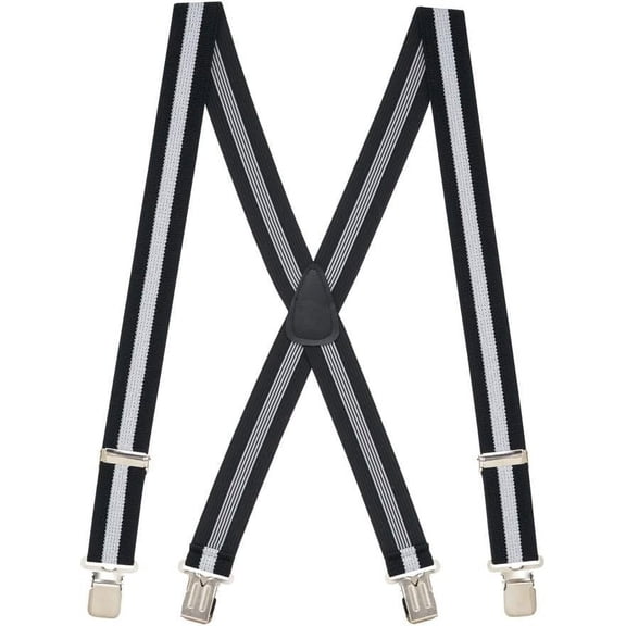SuspenderStore Solid Color Suspenders -1.5-Inch Wide Elastic - Gator Clip - 4 Sizes, Includes Big & Tall