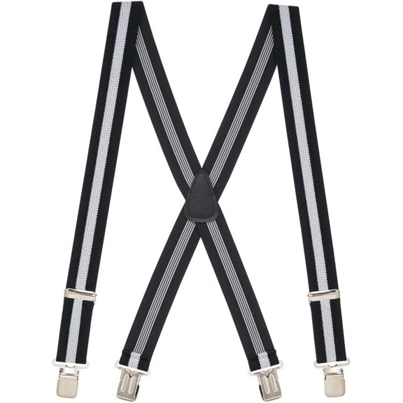 SuspenderStore Solid Color Suspenders -1.5-Inch Wide Elastic - Gator Clip - 4 Sizes, Includes Big & Tall