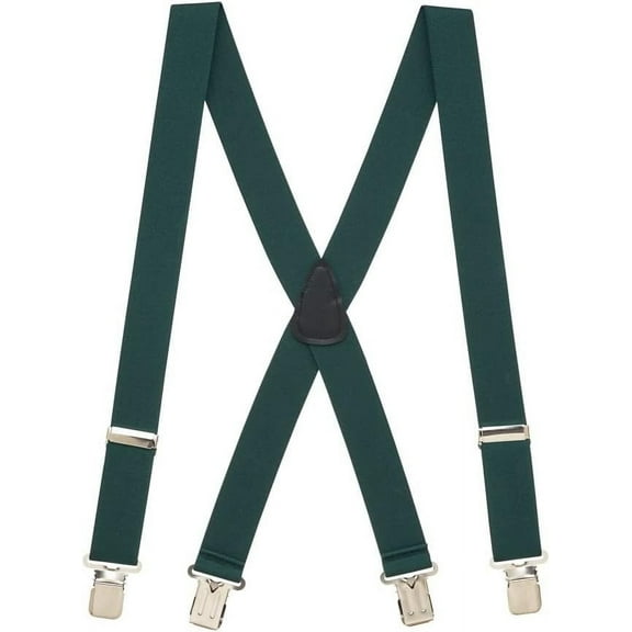SuspenderStore Solid Color Suspenders -1.5-Inch Wide Elastic - Gator Clip - 4 Sizes, Includes Big & Tall