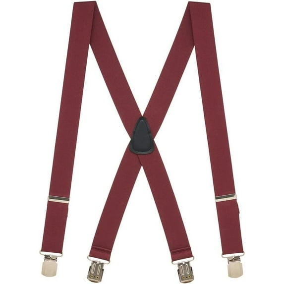 SuspenderStore Solid Color Suspenders -1.5-Inch Wide Elastic - Pin Clip - 4 Sizes, Includes Big & Tall