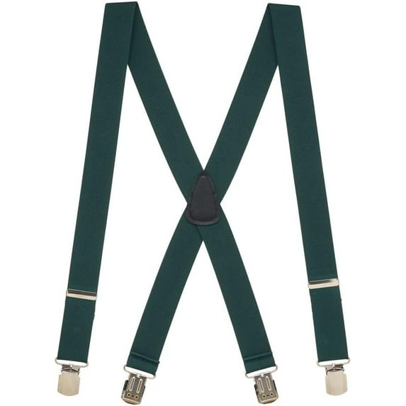 SuspenderStore Solid Color Suspenders -1.5-Inch Wide Elastic - Pin Clip - 4 Sizes, Includes Big & Tall