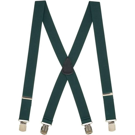 SuspenderStore Solid Color Suspenders -1.5-Inch Wide Elastic - Pin Clip - 4 Sizes, Includes Big & Tall