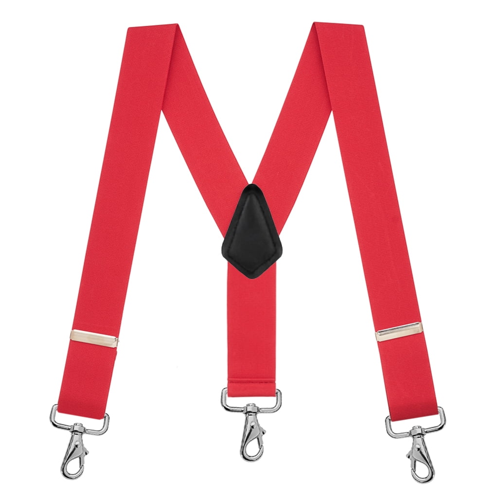 SuspenderStore Solid Color Suspenders 2Inch Wide Elastic Trigger