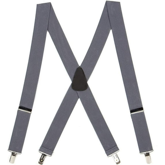 SuspenderStore Solid Color X-Back Suspenders - 1.5-Inch Wide Elastic - Clip - 4 Sizes Including Big & Tall