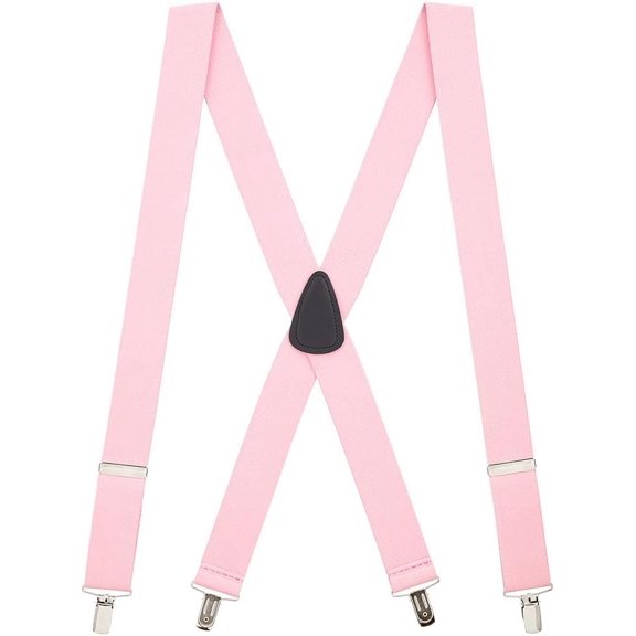 SuspenderStore Solid Color X-Back Suspenders - 1.5-Inch Wide Elastic - Clip - 4 Sizes Including Big & Tall