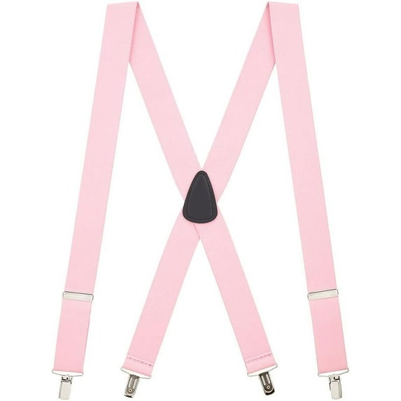 SuspenderStore Solid Color X-Back Suspenders - 1.5-Inch Wide Elastic - Clip - 4 Sizes Including Big & Tall