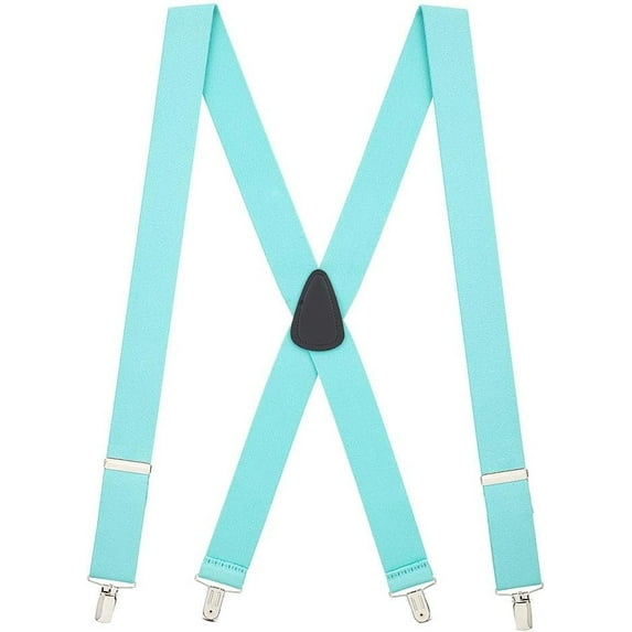 SuspenderStore Solid Color X-Back Suspenders - 1.5-Inch Wide Elastic - Clip - 4 Sizes Including Big & Tall
