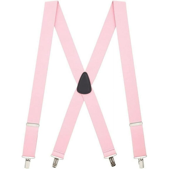 SuspenderStore Solid Color X-Back Suspenders - 1.5-Inch Wide Elastic - Clip - 4 Sizes Including Big & Tall