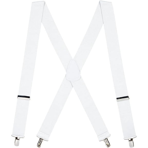 SuspenderStore Solid Color X-Back Suspenders - 1.5-Inch Wide Elastic - Clip - 4 Sizes Including Big & Tall