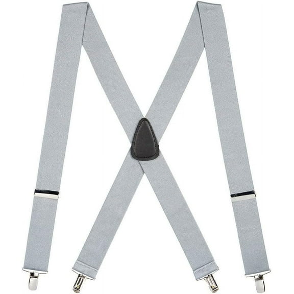 SuspenderStore Solid Color X-Back Suspenders - 1.5-Inch Wide Elastic - Clip - 4 Sizes Including Big & Tall