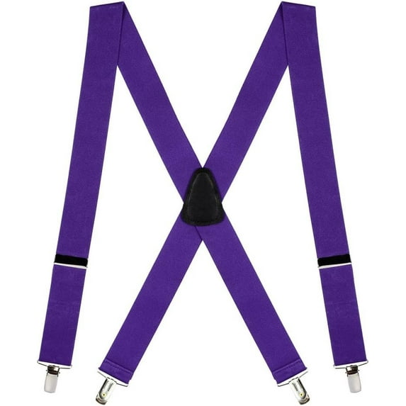 SuspenderStore Solid Color X-Back Suspenders - 1.5-Inch Wide Elastic - Clip - 4 Sizes Including Big & Tall