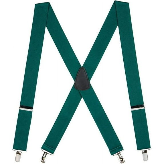 SuspenderStore Solid Color X-Back Suspenders - 1.5-Inch Wide Elastic - Clip - 4 Sizes Including Big & Tall