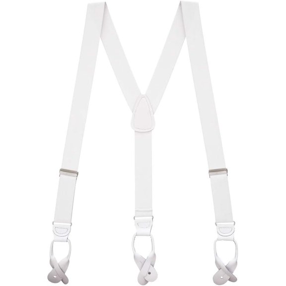 SuspenderStore Solid Color Y-Back Suspenders - 1.25-Inch Wide Elastic - Button - 3 Sizes