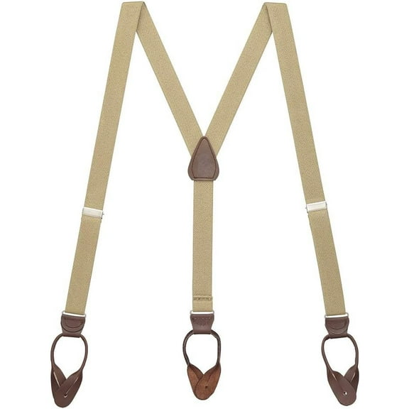 SuspenderStore Solid Color Y-Back Suspenders - 1.25-Inch Wide Elastic - Button - 3 Sizes